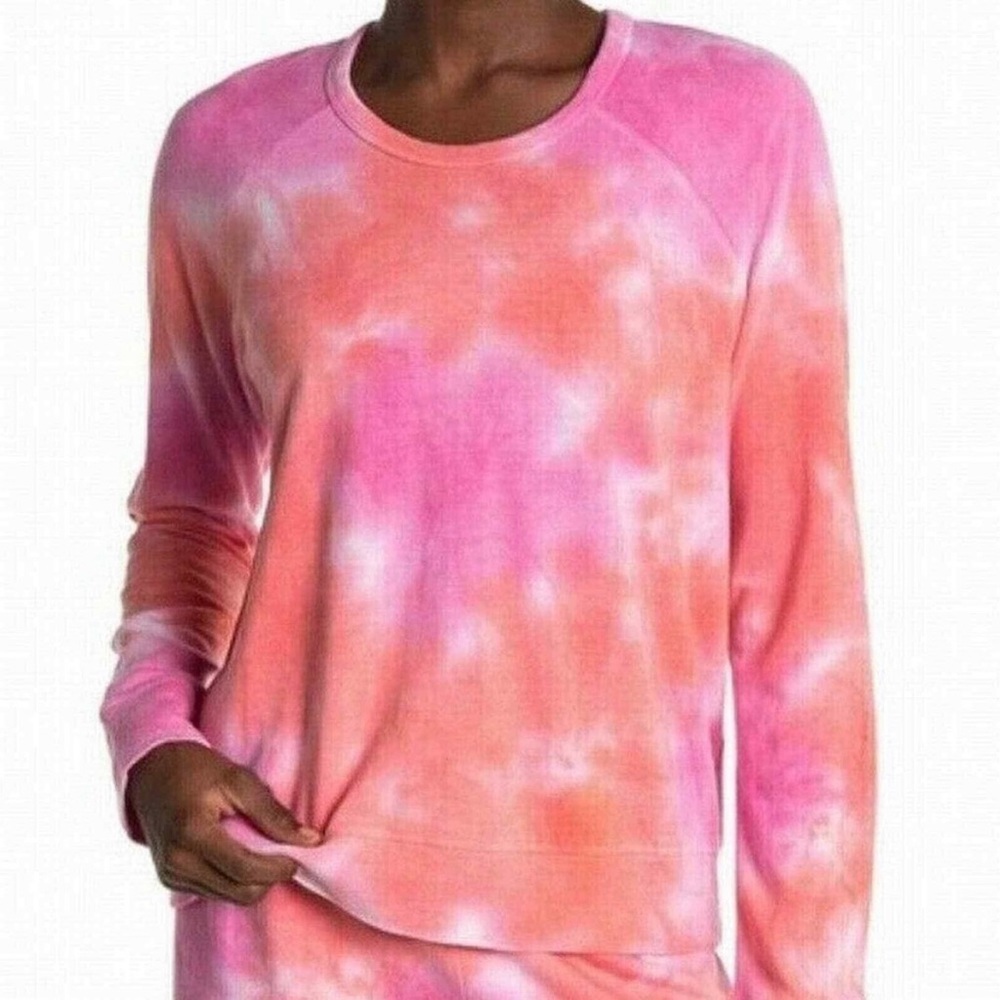 Sundry Sweatshirt Crew Neck Pullover in Pink Apricot Tie Dye Size Medium NWT - Picture 1 of 5